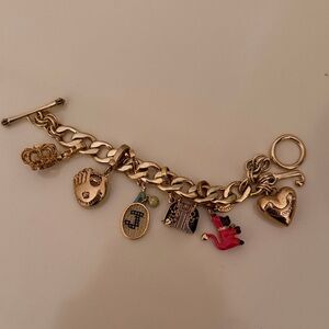 Juicy Couture Vintage Gold Charm Bracelet with 5 charms